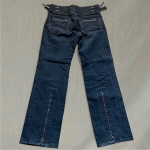 Extremely rare vintage Cloak distressed black denim jeans w zipper